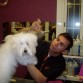 Alexander con un Coton de Tulear